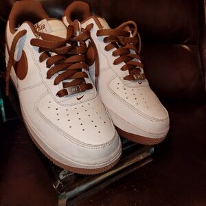 Nike White and Brown Men's Shoes